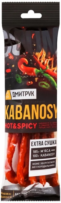 Колбаски Дмитрук из свинины с острым перцем чили 40 г