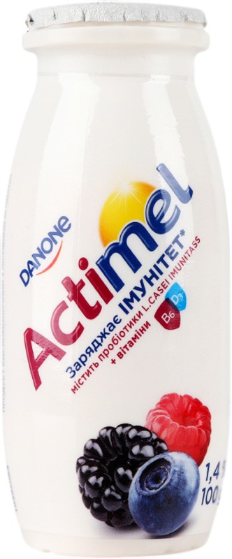 Напій кисломолочний Actimel Лісові ягоди 100 г