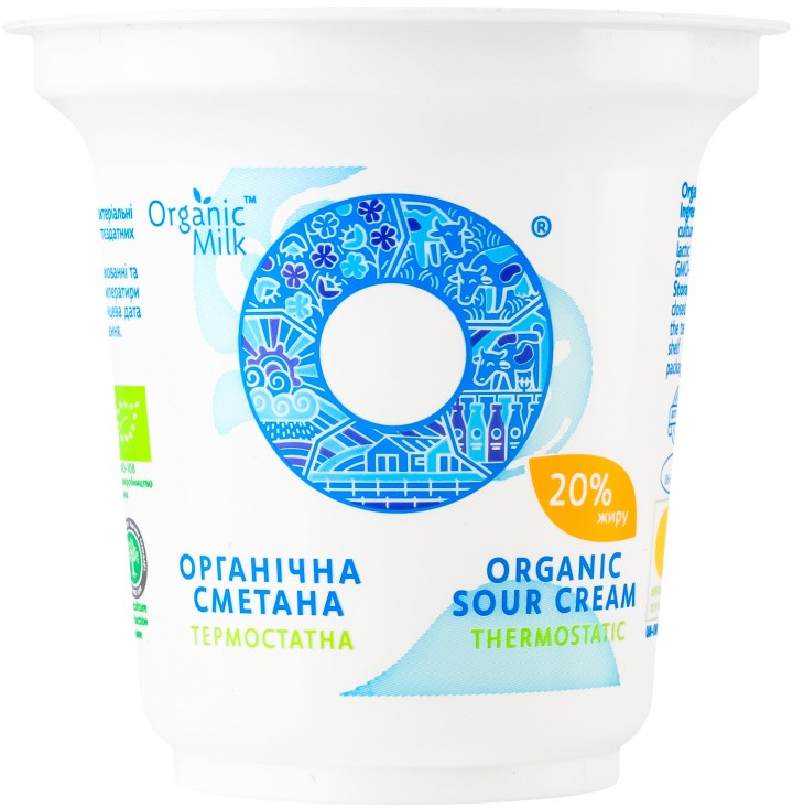 Сметана Organik Milk органічна 20% 250г