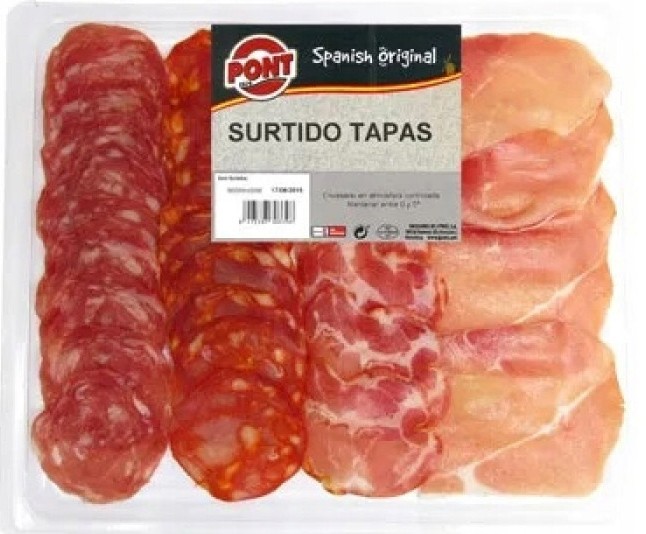 Тапас Pont из хамона Serrano и колбасы Salchichon, Chorizo, Lomo 150 г