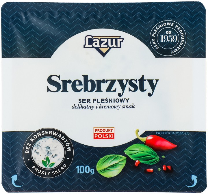 Сыр Lazur Серебристый с плесенью 50% 100г