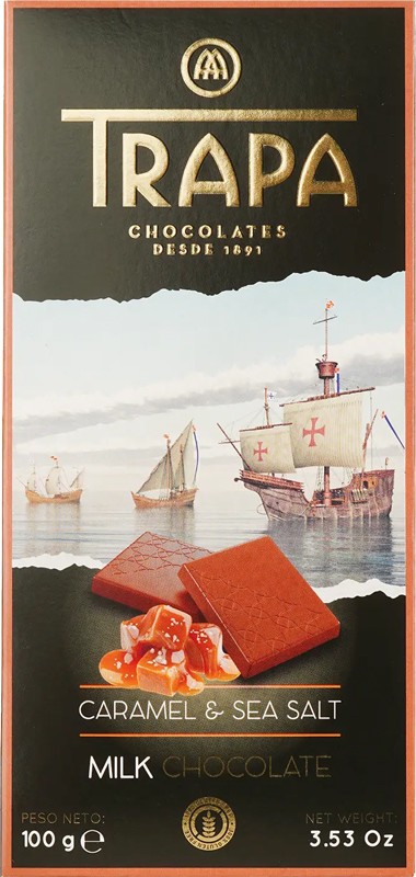 Молочний шоколад Trapa Caramel & Sea Salt 27% 100 г 