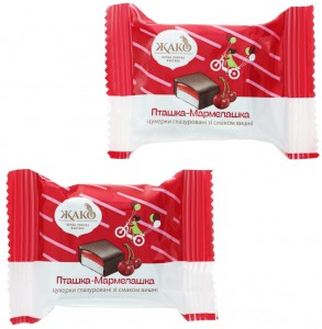Цукерки глазуровані зі смаком вишні Пташка-Мармелашка Жако вагові