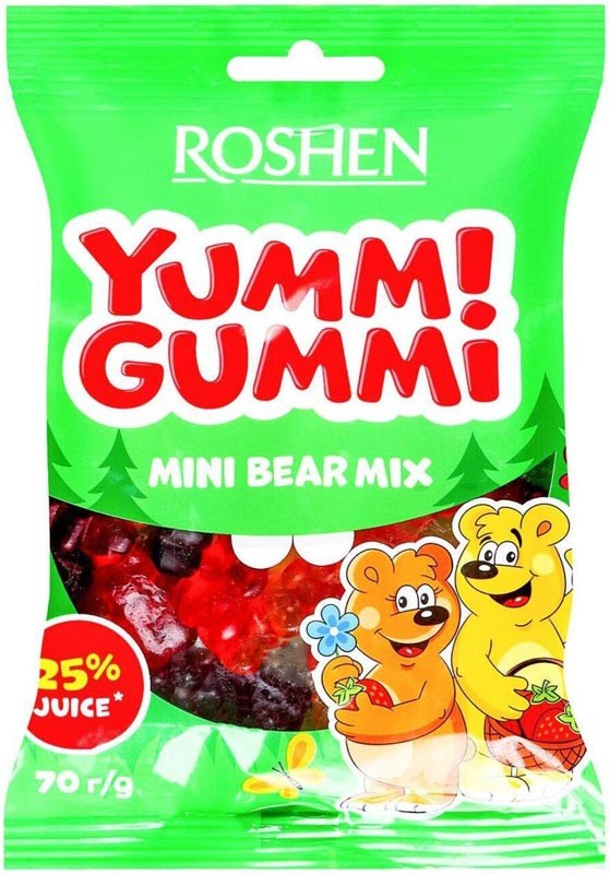 Конфеты желейные Roshen Yummi Gummi Mini Bear Mix 70 г