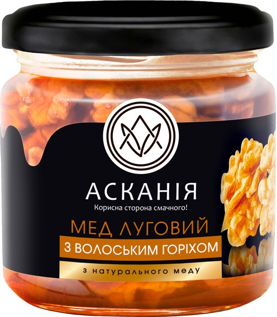 Мед луговой Ascania с грецким орехом 250 г