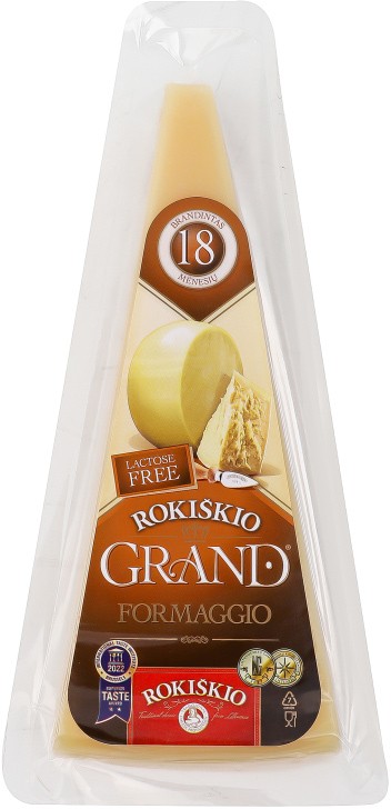 Сыр Rokiskio Grand Fofmaggio твердый 18 месяцев выдержки 37% 180г