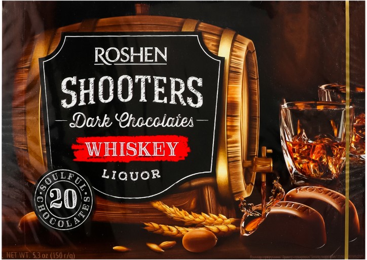 Конфеты Roshen Whiskey Shooters шоколадные 150г
