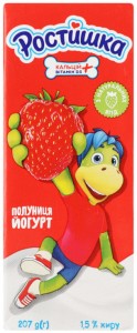 Йогурт Ростишка Клубника питьевой 1.5% 207г