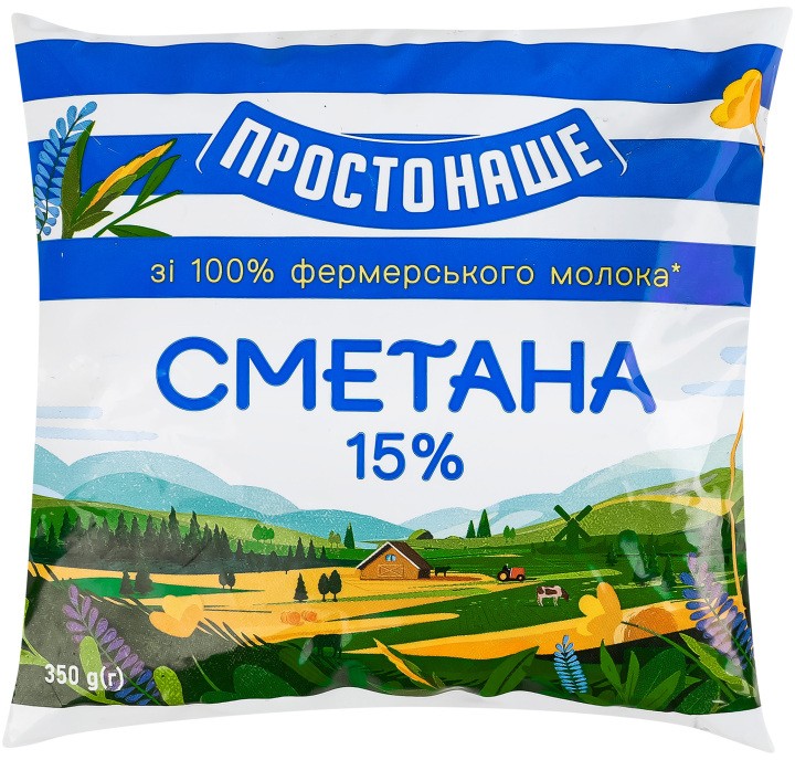 Сметана Простонаше 15% 350г