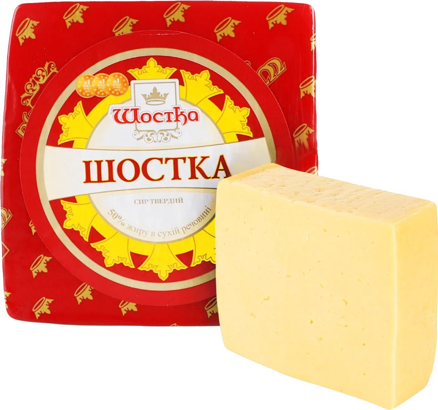 Сир Шостка твердий Екстра 50% ваговий