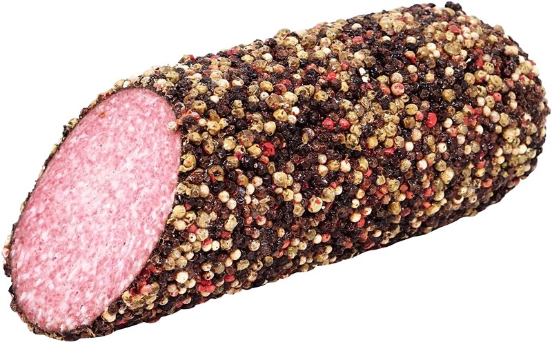 Ковбаса Bell Салямі покрита різнокольоровим перцем вагова