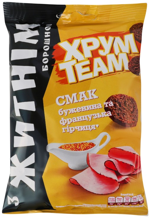 Сухарики ХрумTeam Буженина и французская горчица с ржаной мукой 55г