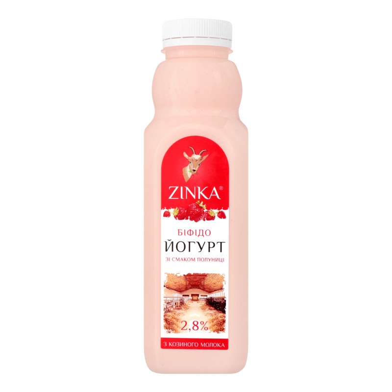 Йогурт из козьего молока со вкусом клубники Zinka 2,8% 510г
