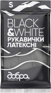 Рукавички латексні ТМ Добра господарочка Black White розмір S 