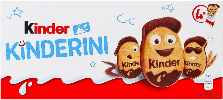 Печенье Kinder Kinderini хрустящее с какао-молочным декором 4*25г/уп