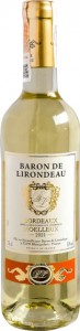 Вино Castel Baron de Lirondeau Bordeaux біле напівсолодке 0.75 л 11%