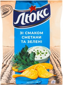 Чипсы Люкс картофельные со вкусом сметаны и зелени 125г