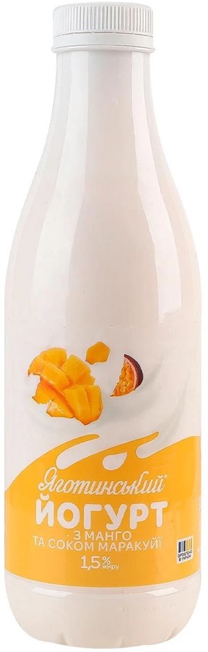 Йогурт Яготинський з манго та соком маракуйї 1.5% 750г