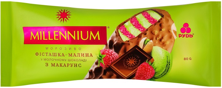 Мороженое Рудь Millennium Эскимо Фисташка-малина 80г