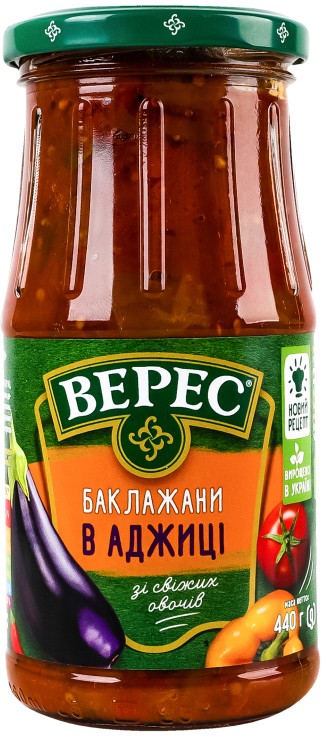 Баклажаны Верес в аджике стерилизованные 440г