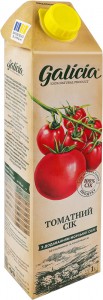 Сік Galicia томатний з додаванням морської солі 1л
