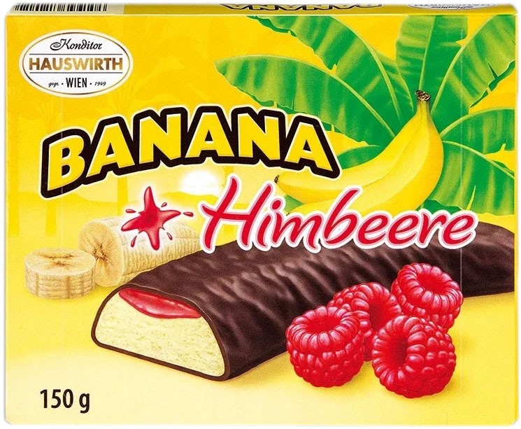 Конфеты Hauswirth банан-малина шоколадные 150г
