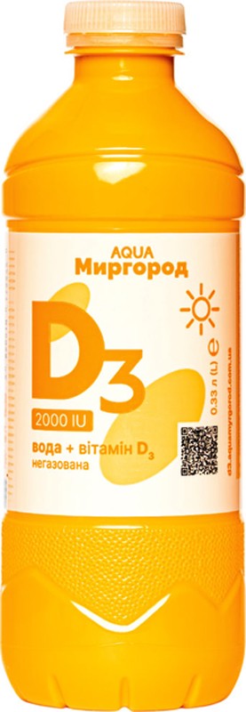 Вода питна Aqua Миргород з вітаміном D3 2000 МО 0,33 л
