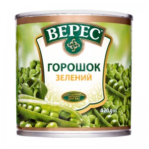 Горошек зеленый  Верес 420г ж/б