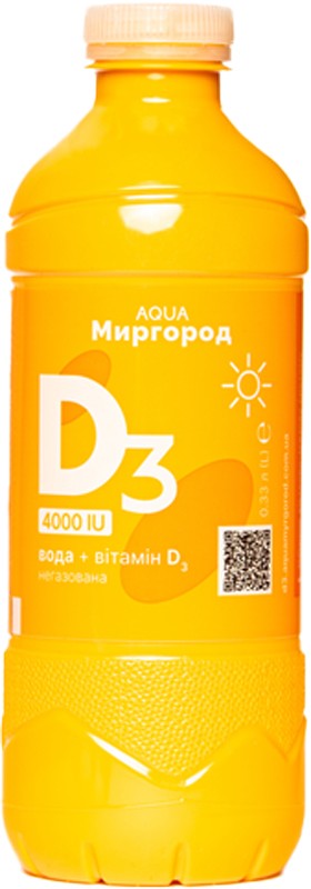 Вода питна Aqua Миргород з вітаміном D3 4000 МО 0,33 л