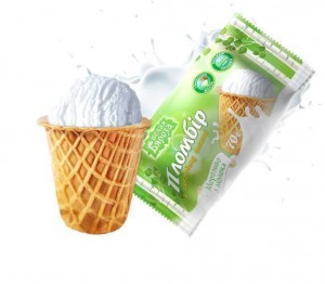 Морозиво Бєлая Бяроза пломбір у цукровому стакані 70г