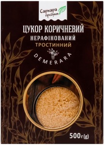 Цукор коричневий Саркара продукт Демерара нерафінований 500 г