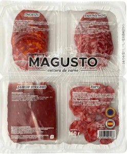 Набор нарезок MAGUSTO Chorizo, Salchichon, Jamon Serrano, Fuet 160г