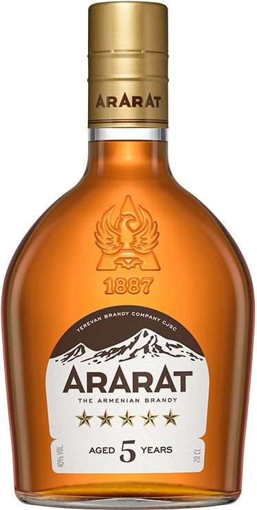 Бренді Ararat 5 років витримки 40% 0,2л