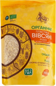 Хлопья овсяные Galeks-Agro мгновенного приготовления резаные органические 300г
