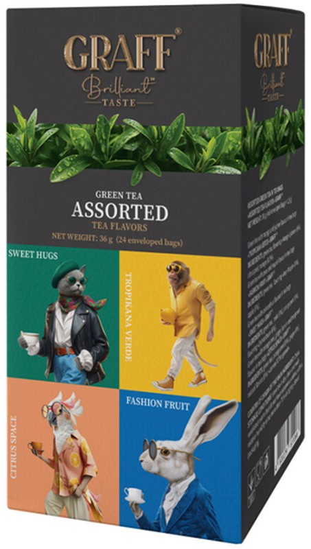 Чай Graff Assorted Green Tea Flavors 24 пак 36 г