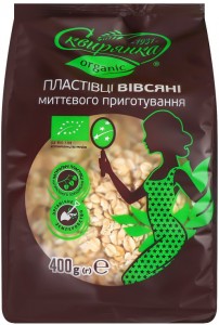 Хлопья овсяные Сквирянка Органические мгновенного приготовления 400г