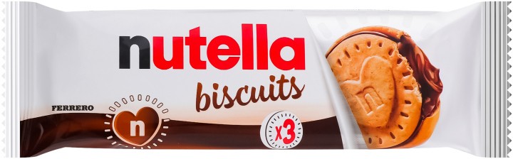 Печенье Nutella Biscuits с начинкой из ореховой пасты и какао