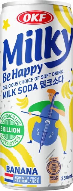 Напиток молочный OKF Milky Be Happy Banana газированный 0,25 л