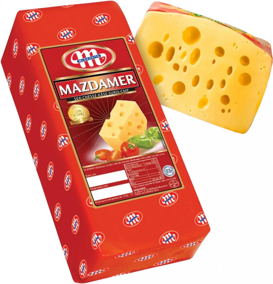 Сир твердий Mazdamer 45% ТМ Mlekovita