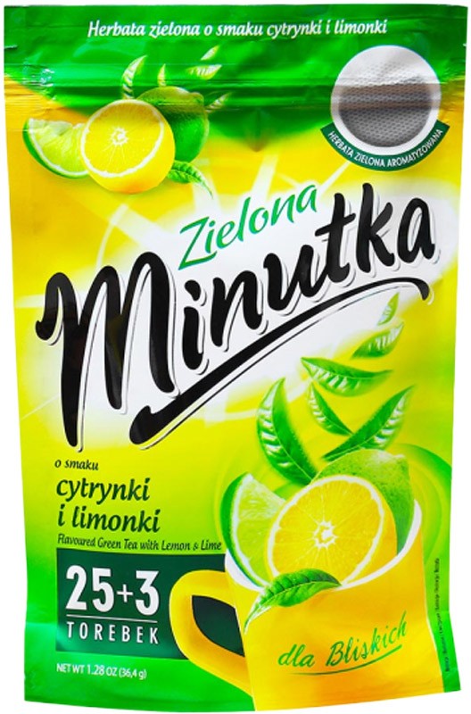 Чай зелений Minutka з лимоном та лаймом у пакетиках 56 г