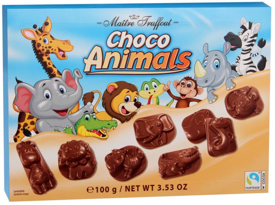 Конфеты шоколадные Maitre Truffout Choco Animals 100г