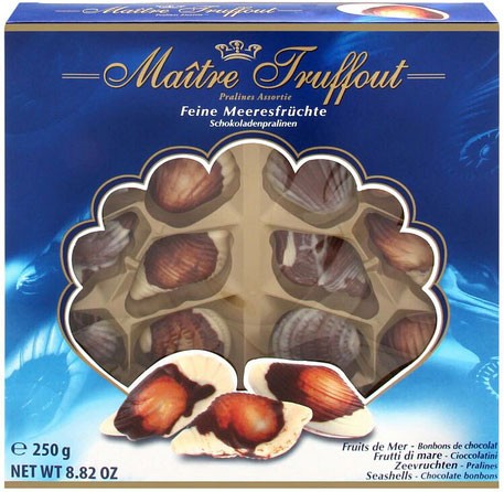Конфеты шоколадные пралине с ореховой начинкой Maitre Truffout 250г
