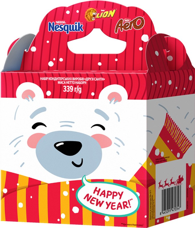 Новорічний подарунок Lion Nesquik Aero Друзі Санти 339 г