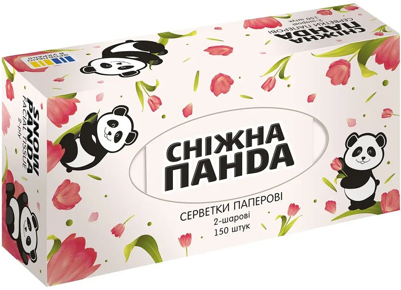 Серветки паперові Сніжна панда 2-х шарові 150шт/уп