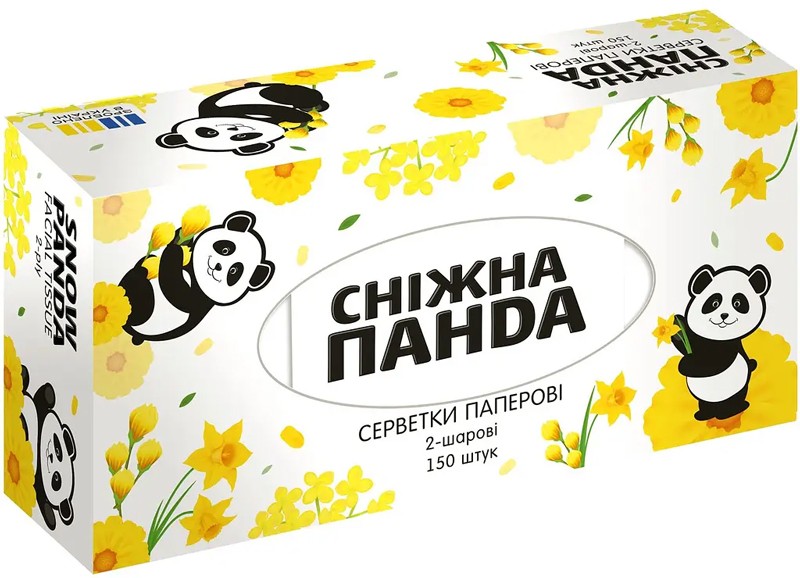 Серветки паперові Сніжна панда 2-х шарові 150шт/уп