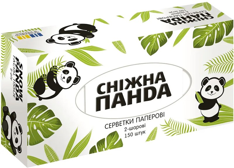 Серветки паперові Сніжна панда 2-х шарові 150шт/уп