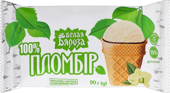 Мороженое Белая Бяроза пломбир с глазурью 90 г