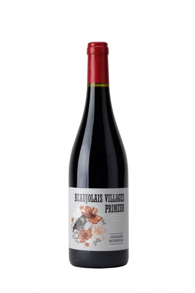 Вино Charles Rousseau Primeur Beaujolais Villages Nouveau 2021 красное сухое13% 0,75л