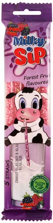 Трубочка для молока Milky Sip со вкусом лесных ягод 5*6г/уп