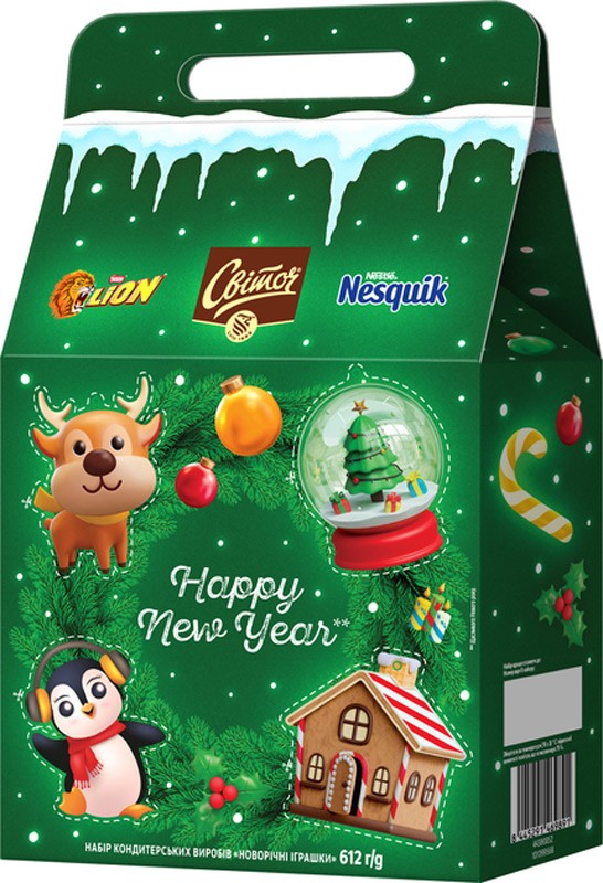 Новорічний подарунок Lion Світоч Nesquik Новорічні іграшки 612 г